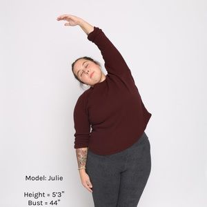 Conscious Clothing Thermal Camp Top in Wine XS GUC